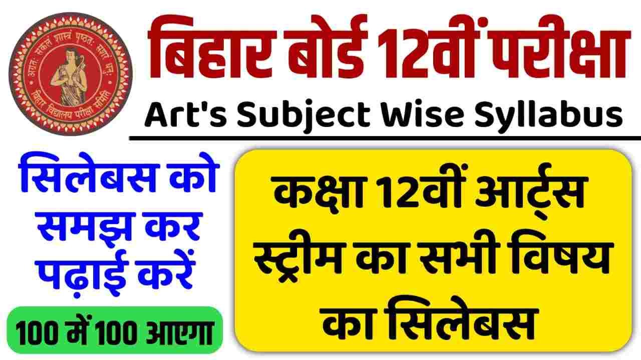 Bihar Board 12th Arts Syllabus 2025