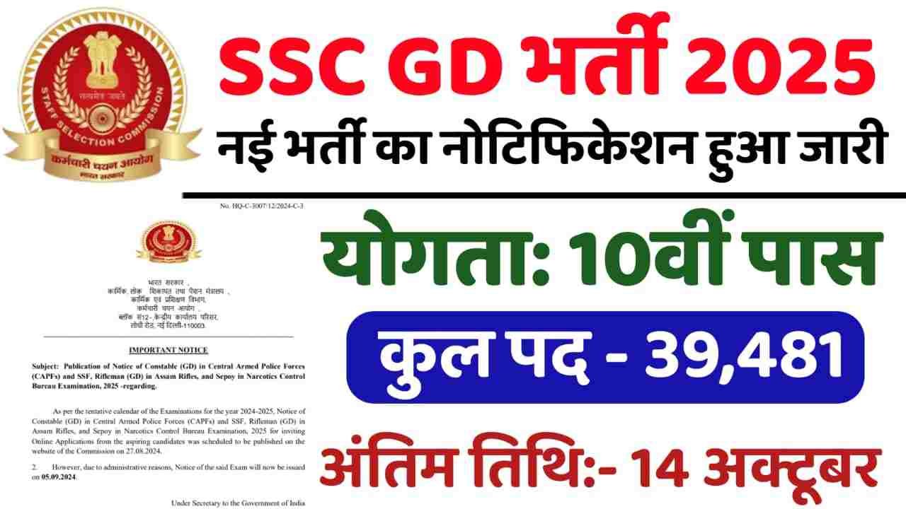 SSC GD Constable Recruitment 2025