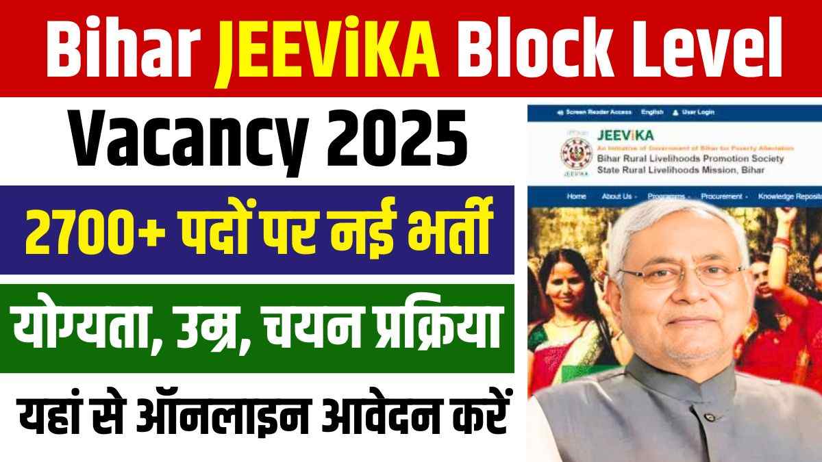 Bihar JEEViKA Block Level Vacancy